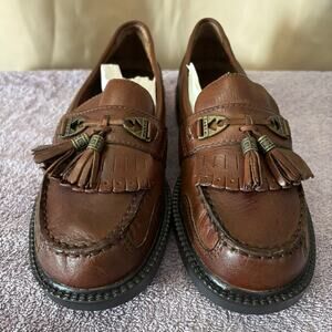 Earth Shoe Kiltie Tassel Brown Leather Slip on woman’s 6